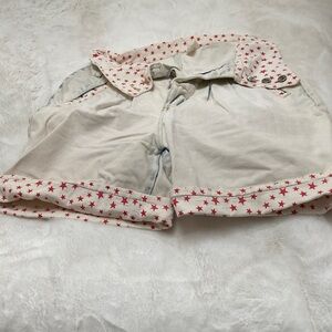 Traffic light denim Shorts with Red Star Pattern